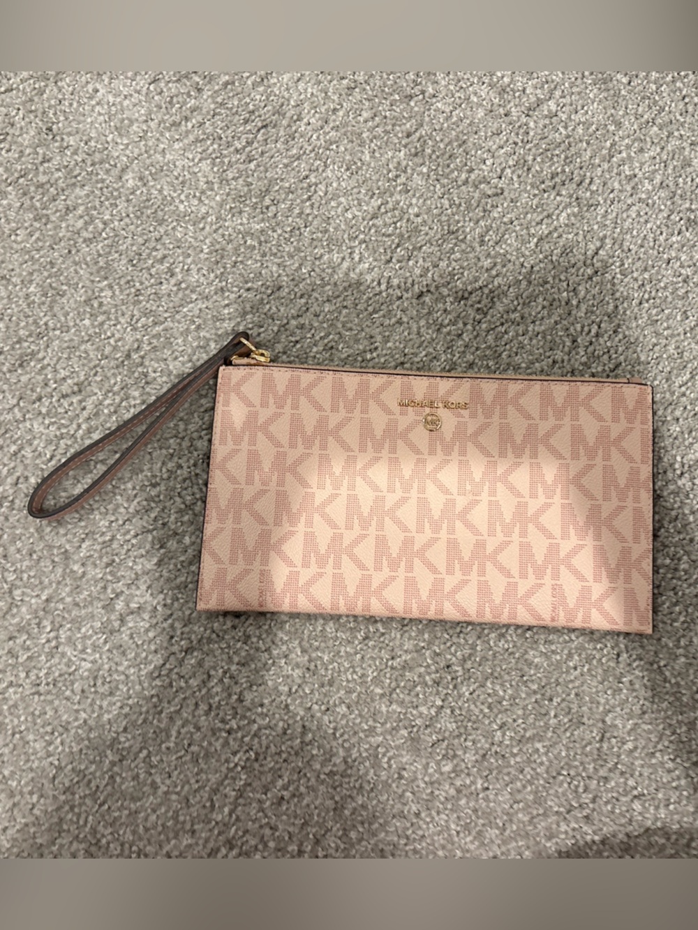 Michael Kors Blush Logo Wristlet with Gold Hardware